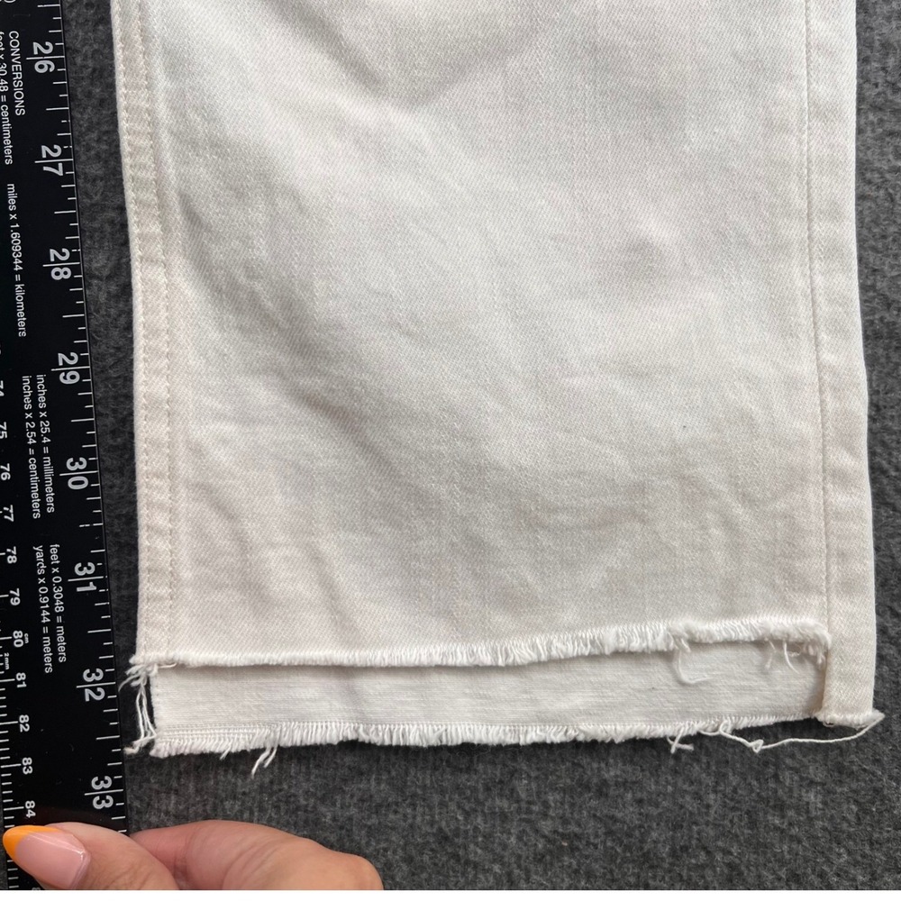 G-Star Raw Noxer Straight Jeans Mens Off White Ecru Frayed Hem Pants 6-Pocket - Picture 14 of 15